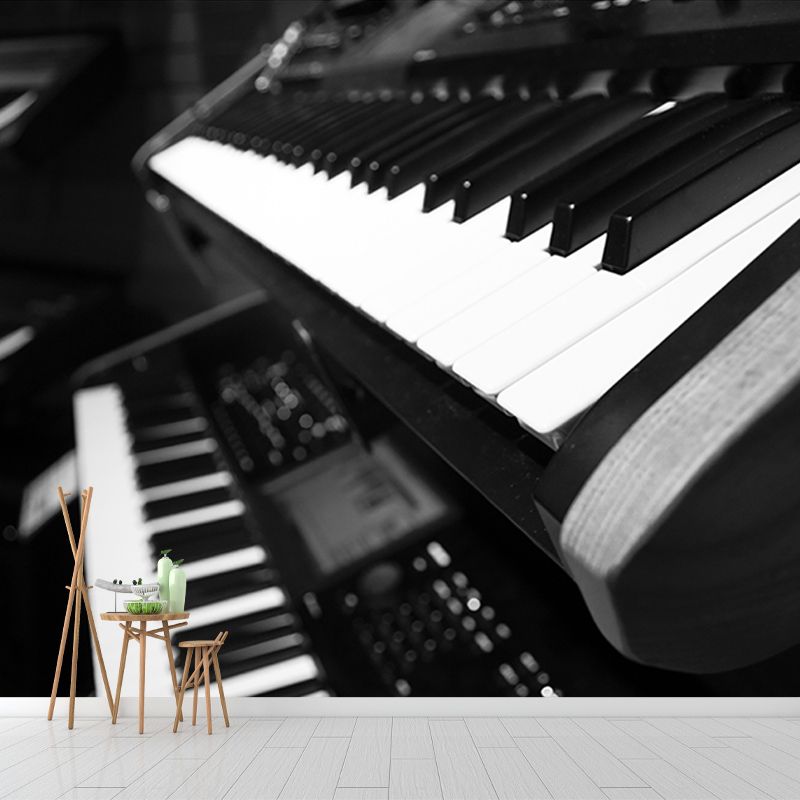 Mildew Resistant Piano Hobby Mural Decorative Wallpaper for Dining Room