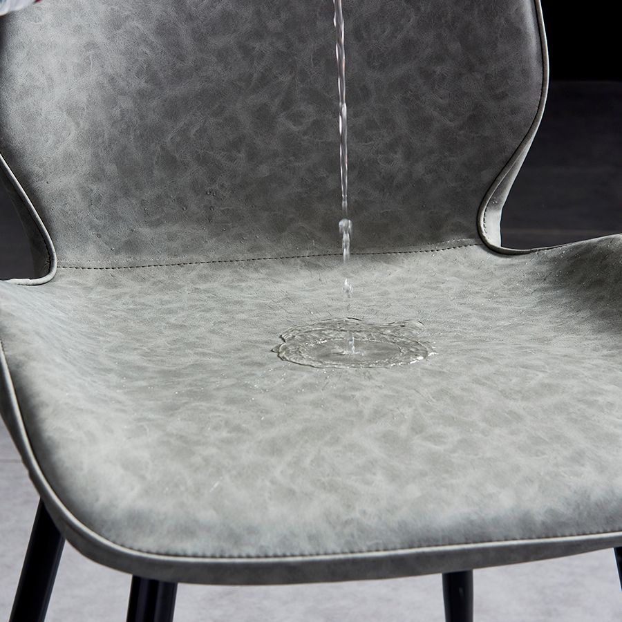 Modern Upholstered Armless Dining Chairs Wingback Side Chairs with Metal Legs