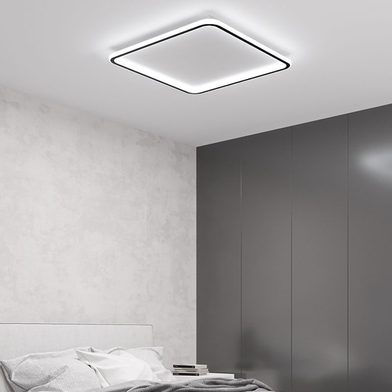 Modern Style Geometry Ceiling Fixture Metal 1 Light Ceiling Mounted Light in Black