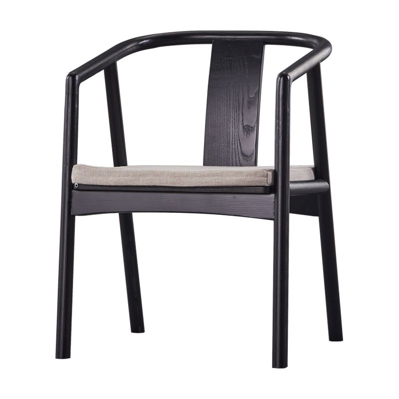 Silla de comedor de madera para el hogar tradicional, silla lateral de comedor con respaldo abierto y brazo