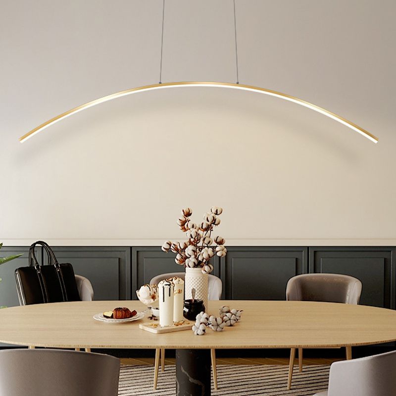 Golden Ceiling Light Contemporary LED Kitchen Island Lighting for Foyer