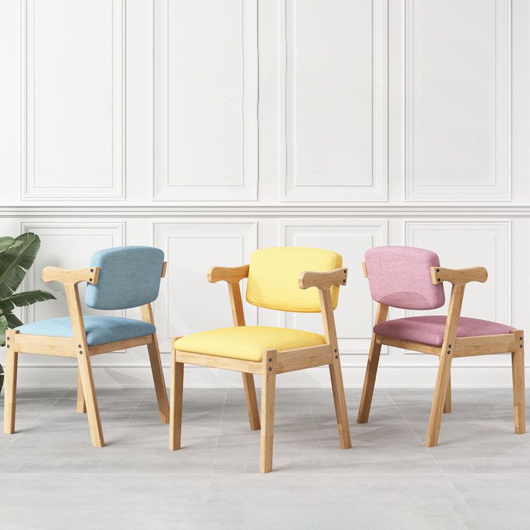 Silla de comedor de madera contemporánea con respaldo abierto, silla lateral de comedor