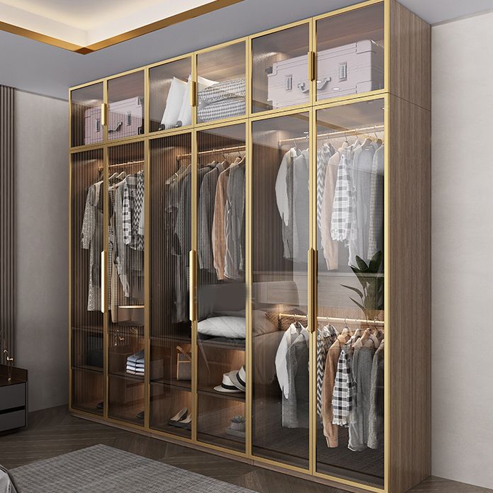 Contemporary Style Wardrobe Natural Colour Wooden Wardrobe Closet
