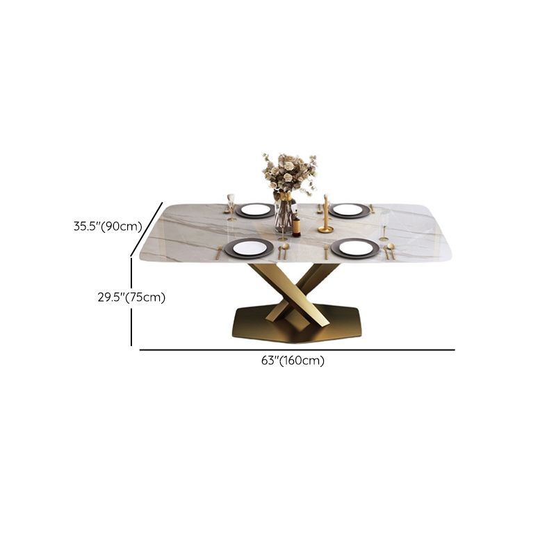 Stone Top Dining Table Traditional Luxury Dining Table with Pedestal Base