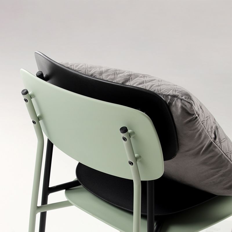 Industrial Dining Armless Chairs Plastic Open Back Side Chair with Metal Legs