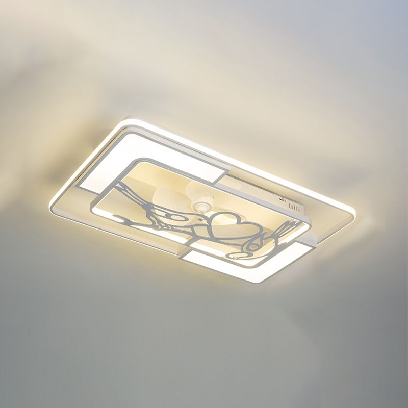 Modern Ceiling Fan Light LED Ceiling Mount Lamp with Acrylic Shade for Bedroom