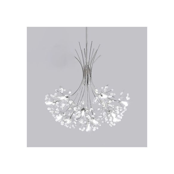 Lampada il lampadario in perline di cristallo trasparente con design bouquet moderno 13/19 luci nere/cromo lampada sospesa