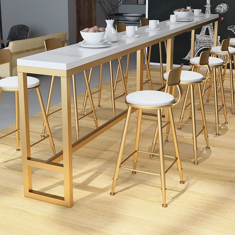 Glam Pub Height Dining Table Solid Wood Top Pub Table for Living Room