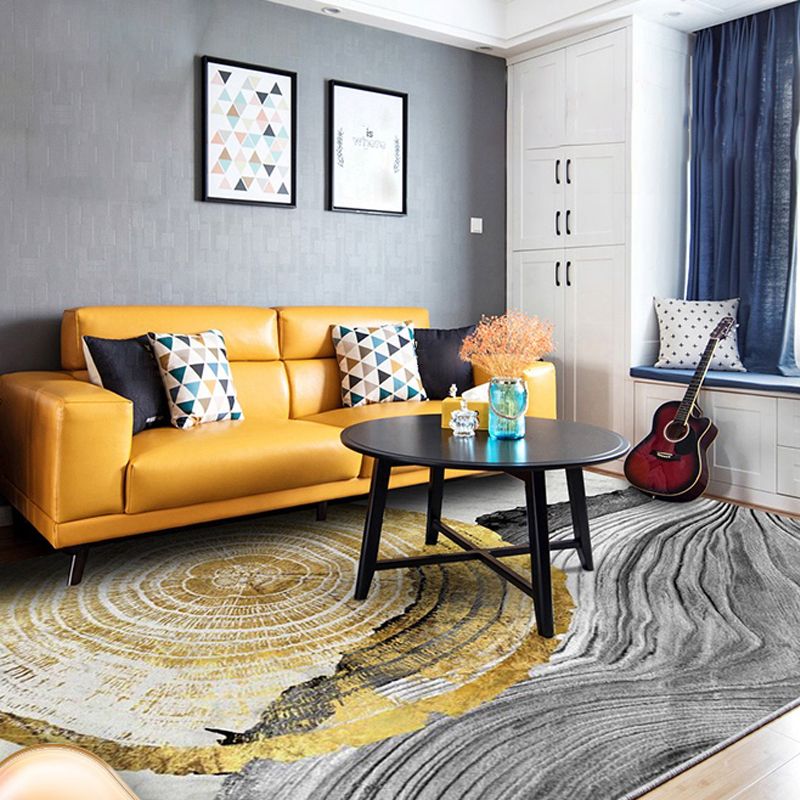 Multi Color Natural Rug Polypropylene Abstract Print Carpet Easy Care Machine Washable Rug for Room