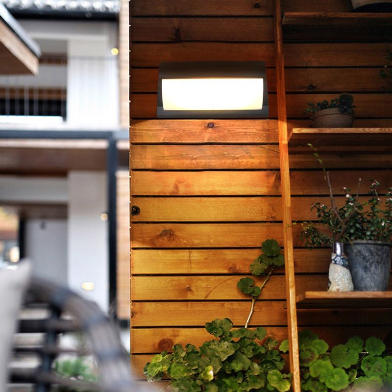 Rectangle Waterproof Simplicity Wall Light Acrylic Minimalistic LED Wall Sconce in Black