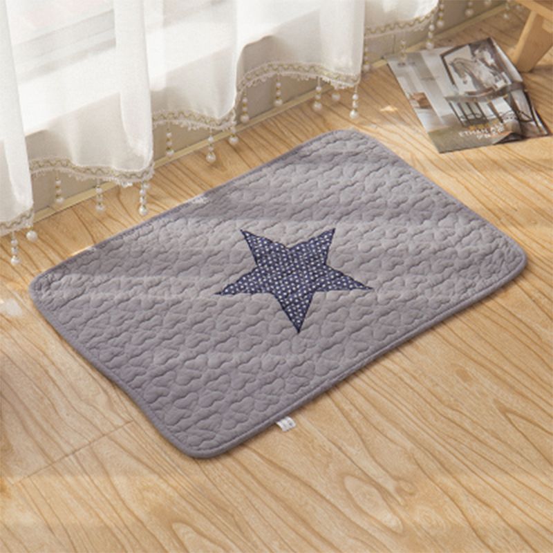 Modern Bedroom Rug Multi Colored Stripe Printed Area Carpet Cotton Non-Slip Stain-Resistant Indoor Rug