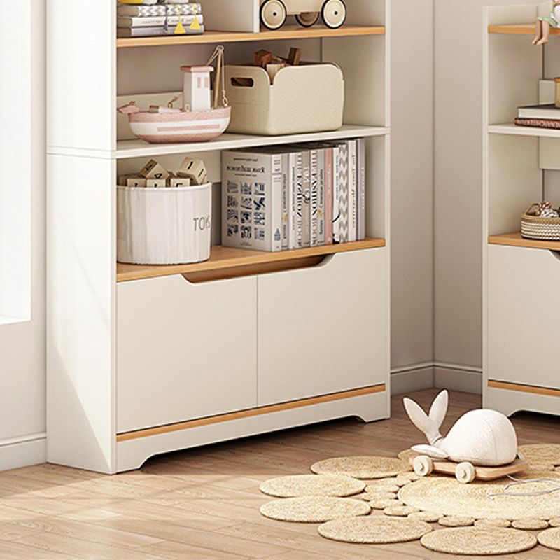 Contemporary Wood Chest Rectangle with Doors Side Cabinet with Shelves