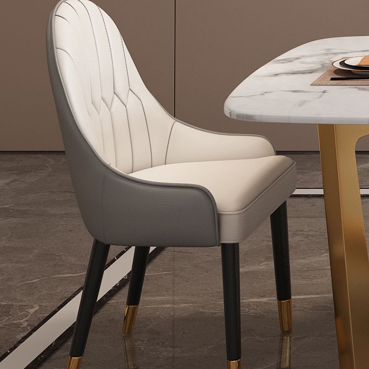 Nordic Dining Room Set Metal Frame Dining Table Rectangle White Slate Formal Dinette Set for Home