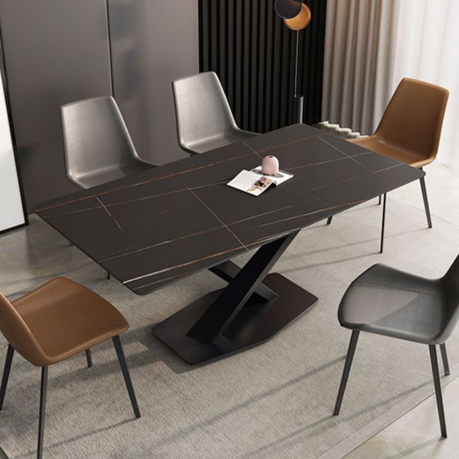 Industriële keuken Standaard eettafel Eettafel van gesinterd steen met voetstuk