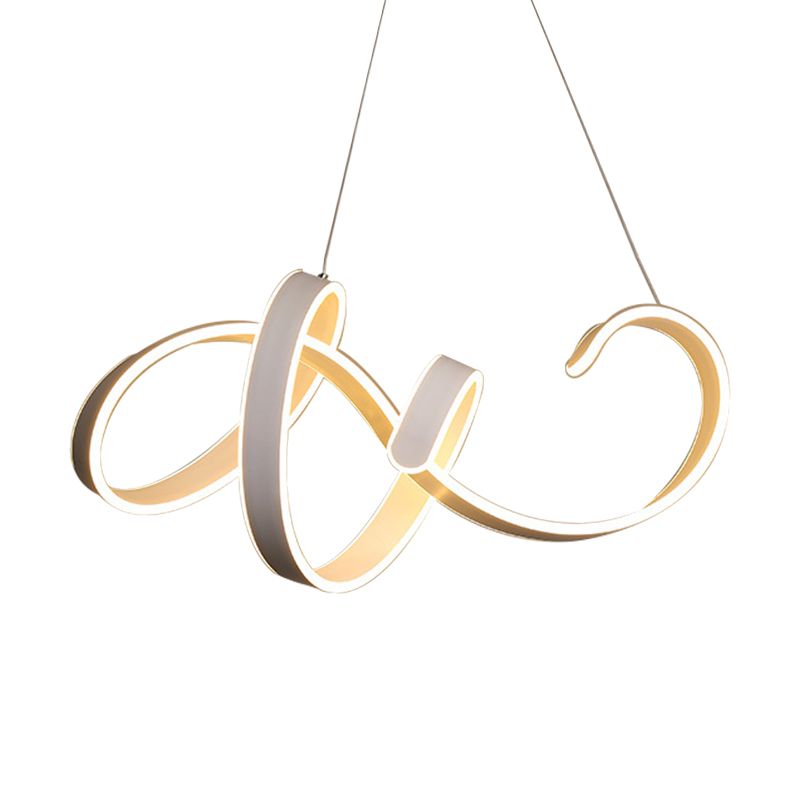 Twisting Acrylic Ceiling Light Modern LED White Chandelier Pendant in Warm/White Light