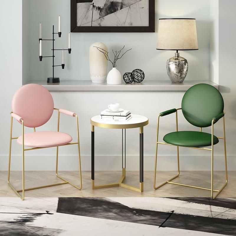 Glam Indoor Home Side Chair Gold Legs Upholstered Dining Chair