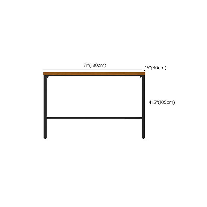 Glam Rectangle Pub Table Set 1/2/3/7 Pieces Pine Wood Top Bar Table with Metal Stools