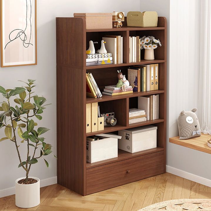 Wooden Closed Back Bookcase Modern Standard Bookshelf for Home