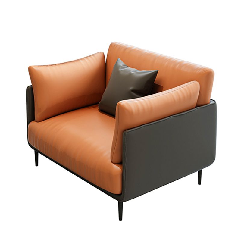 Contemporary Fabric Cushions Sofa 32.28"High Tuxedo Arm Single Cushion Seat Sofa