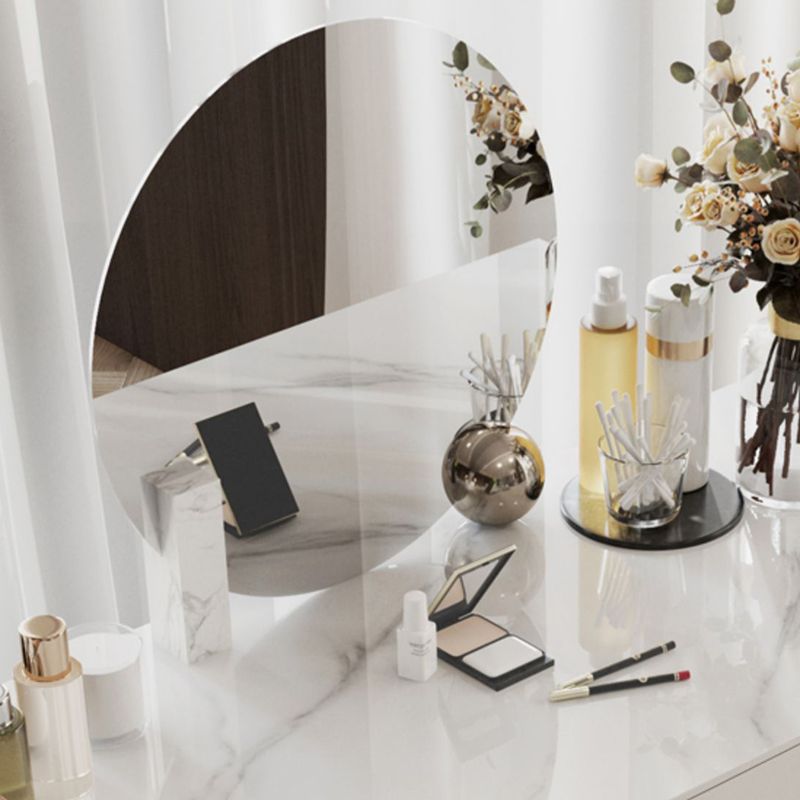 White Slate Top Make-up Vanity with Drawer for Bedroom 29.5"
