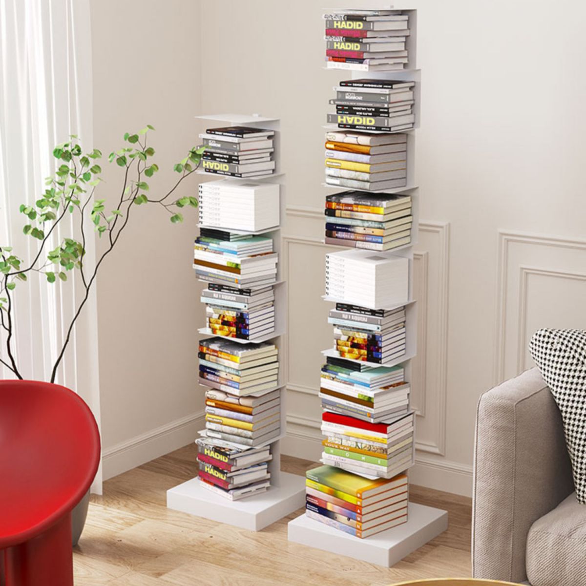 13.78"W Bookshelf Contemporary Style Invisible Bookcase for Office Study Room