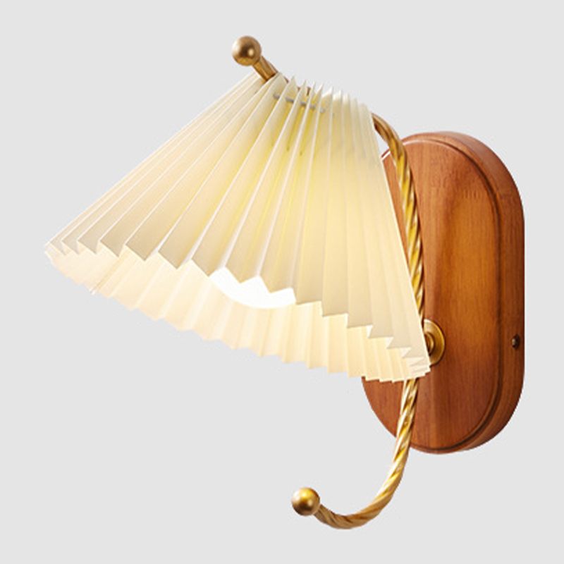 Modern Simple 1-Light Vanity Lamp Wooden Base Vanity Light in White