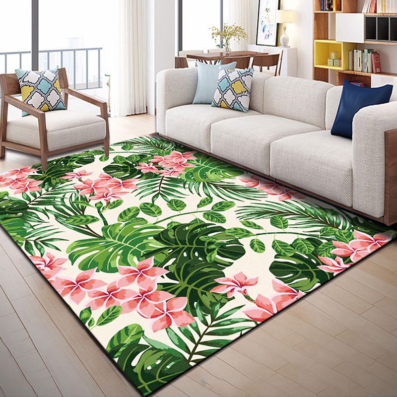 Native American Patterned Rug Multi-Colored Polyester Carpet Machine Washable Pet Friendly Non-Slip Backing Rug for Room