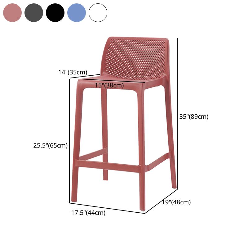 Taburetes de mostrador Macron contemporáneos, taburete de bar de plástico para interiores, sin brazos, para cocina