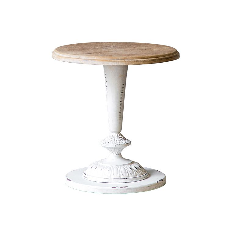 French Country Distressed Pedestal Cocktail Table Wooden Coffee Table for Home