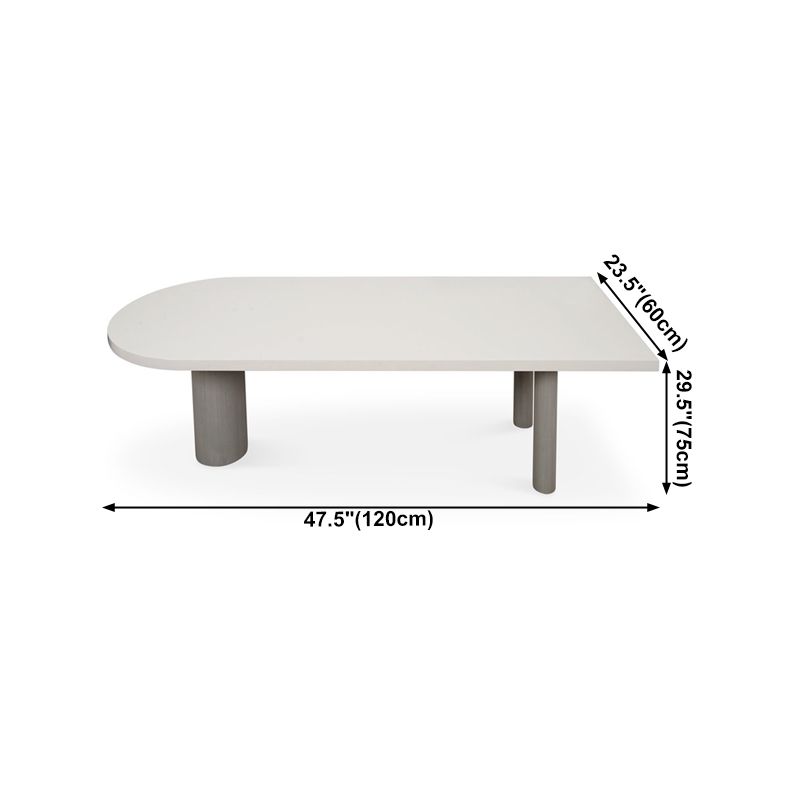 Mesa de comedor contemporánea de madera sólida Mesa de forma de madera de pino para la cocina