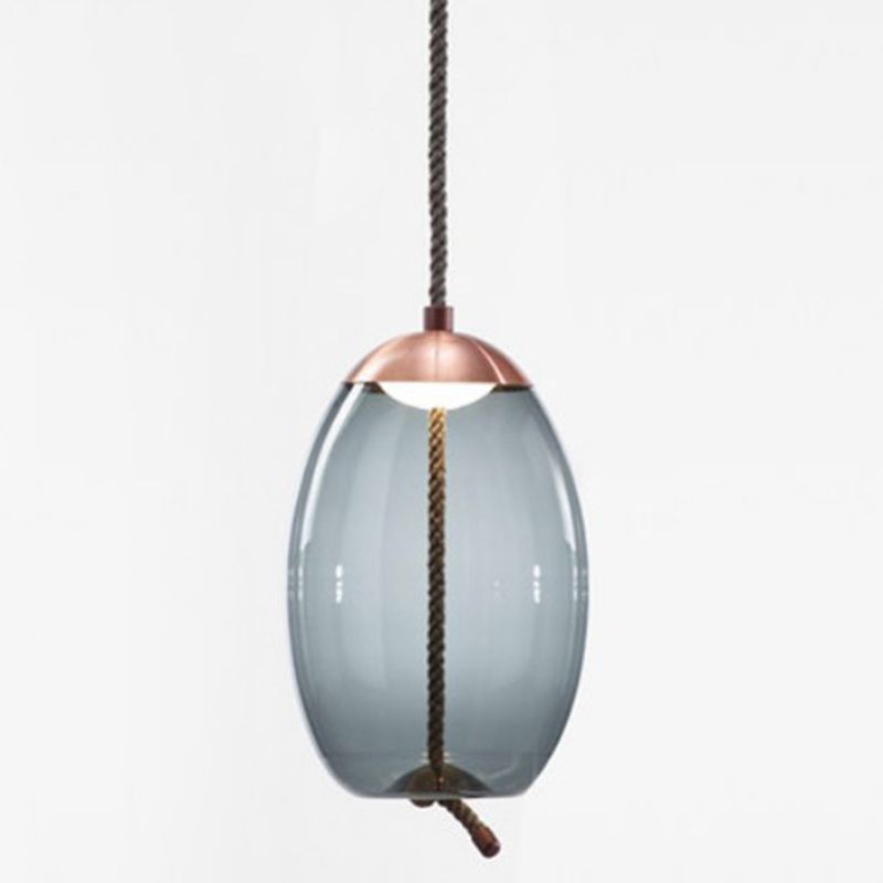 1 Light Mason Jar Pendant Light Modern Hand Blown Glass Shade Hanging Lamp for Living Room