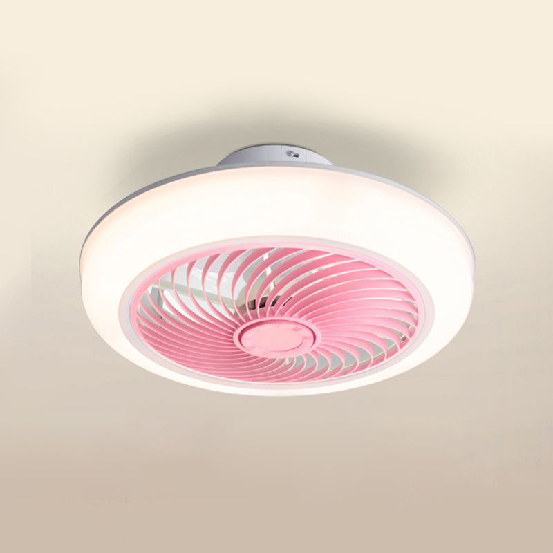Ventola rotonda a filo leggero moderno moderno camera da letto acrilica a vento a led semifulto luce