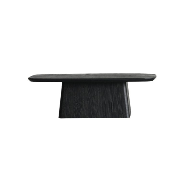 Pedestal Solid Wood Coffee Table Set Elliptical Simple Cocktail Table