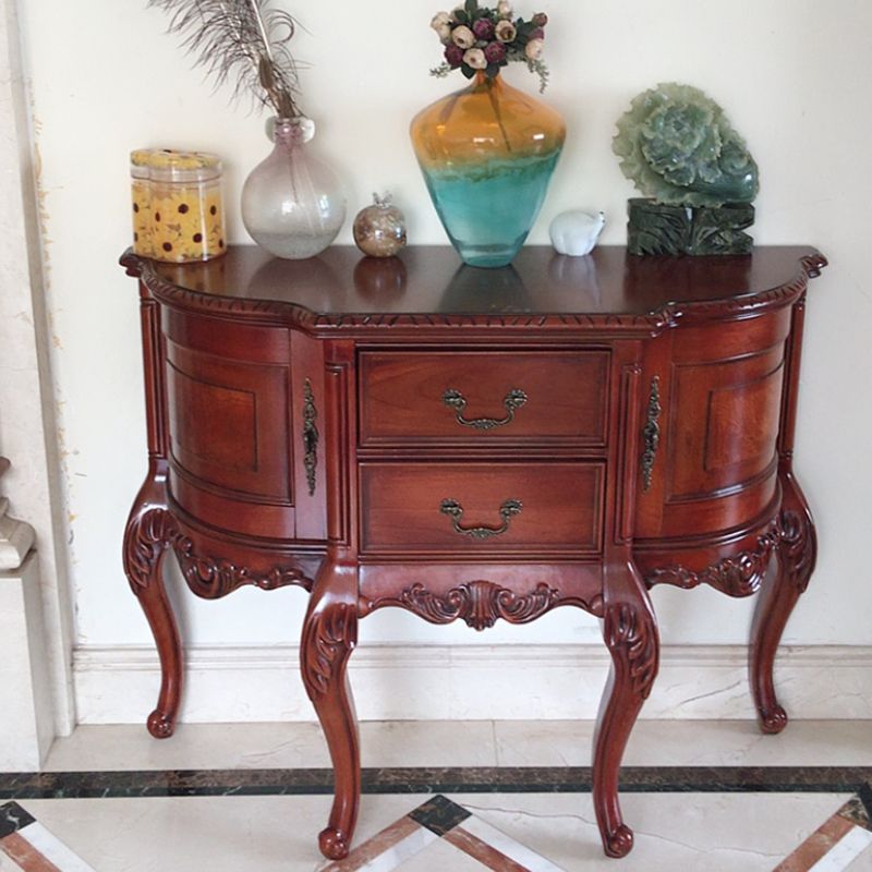 Free Form Shape Contemporary Console Table Brown Console Sofa Table