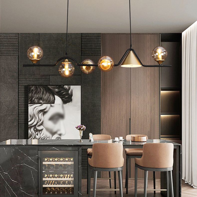 Sala da pranzo Isola Light Light Style Modern Style Isola Accensione con sfera di vetro