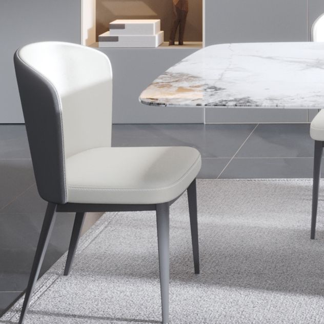 Contemporary Rectangle Sintered Stone Top Metal Base Dining Table Set