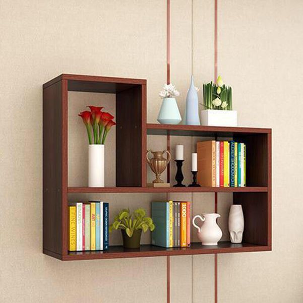 Modern Floating Book Shelf Wall Mounted Manufactured Wood Bookcase