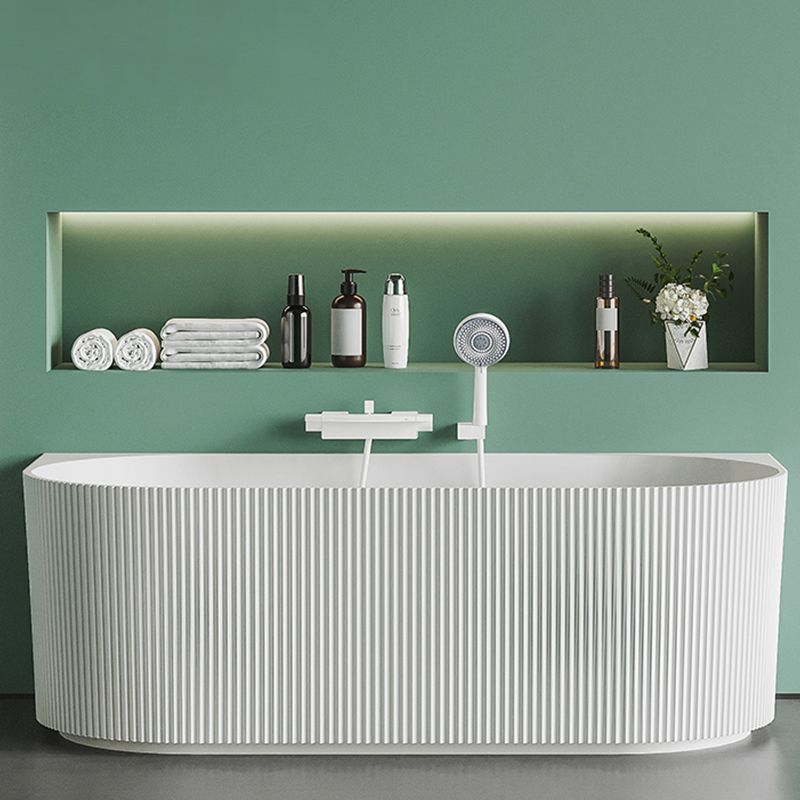 Modern White Acrylic Soaking Bathtub Rectangle Back to Wall Bathtub