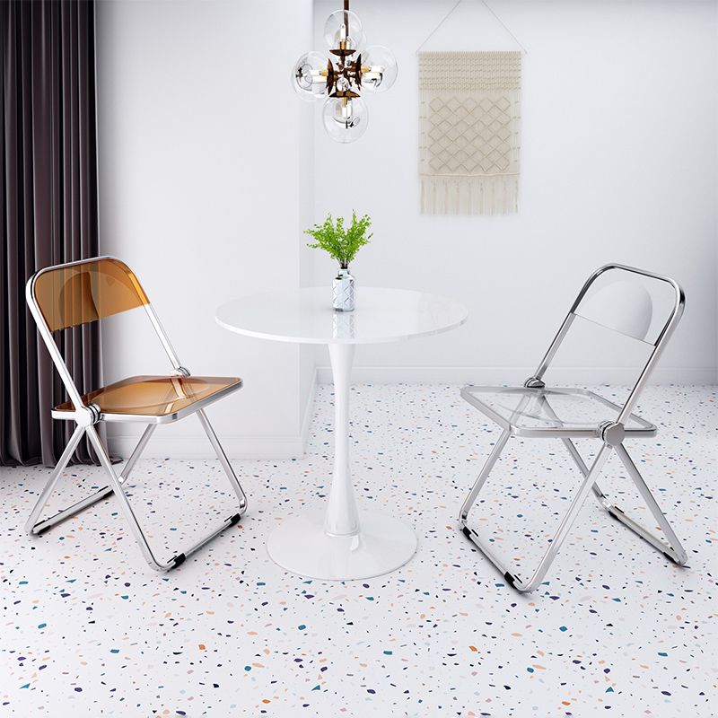 Silla lateral de comedor con respaldo abierto de estilo industrial, silla sin brazos de comedor de plástico para el hogar