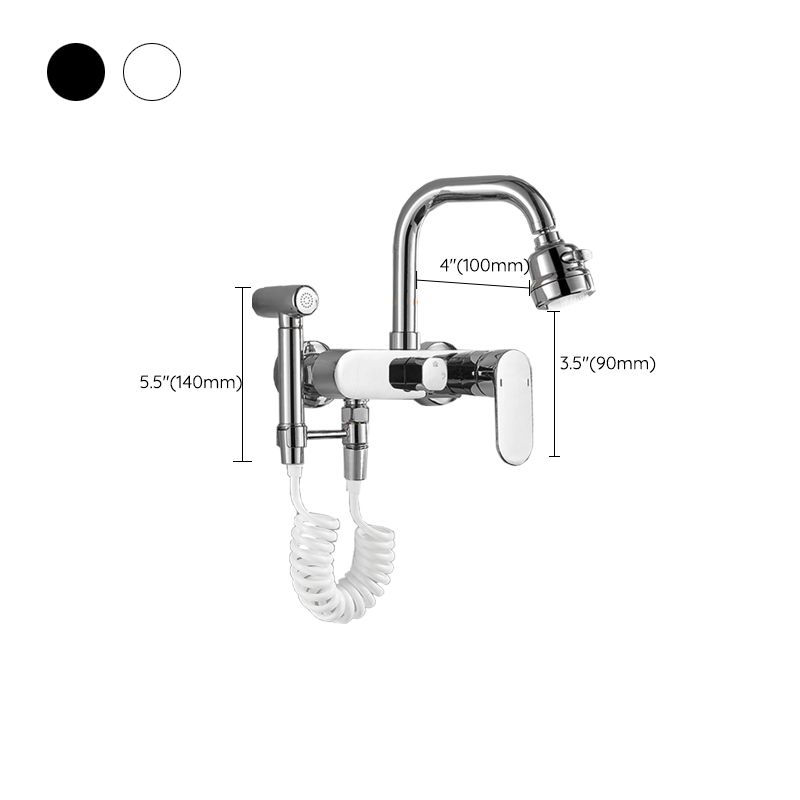 Kitchen Faucet Single Lever Handle Swivel Spout Chrome 2 Holes Bar Faucet