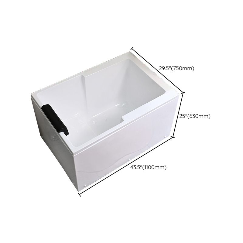 Back to Wall Soaking Bath Modern Rectangular Antique Finish Bath Tub