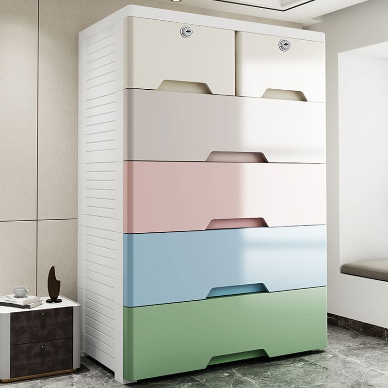 Modern Style Non-Hanging Armoire Plastic Home Storage Cabinet