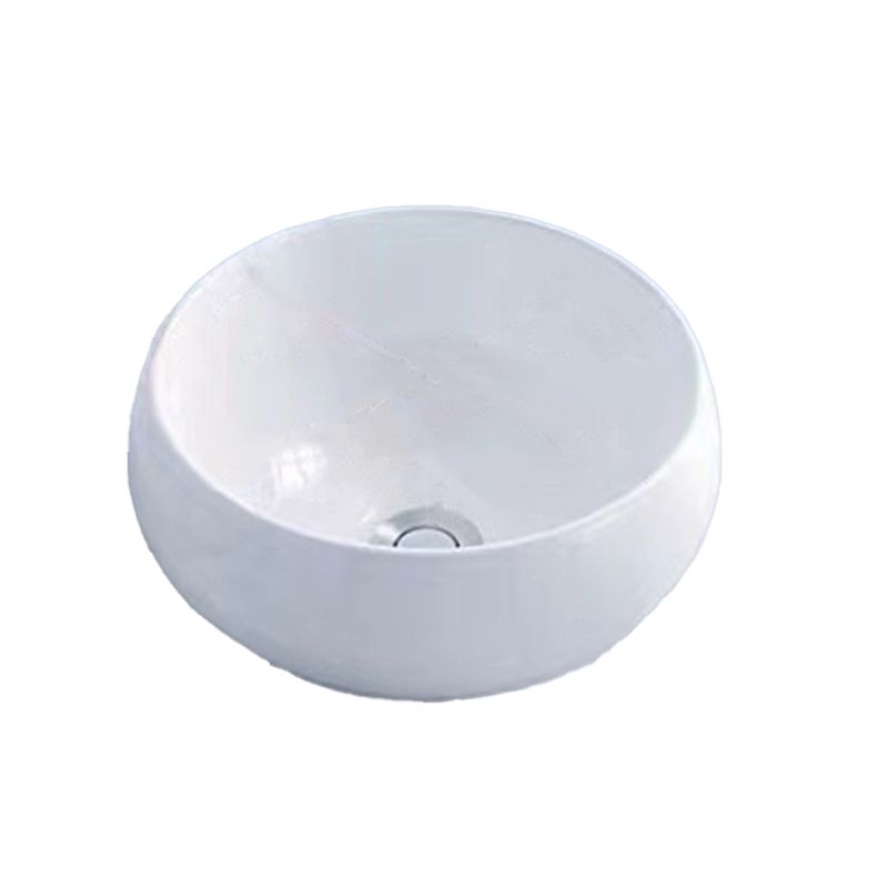 Modern Vessel Bathroom Sink Porcelain White Wash Stand for Bathroom