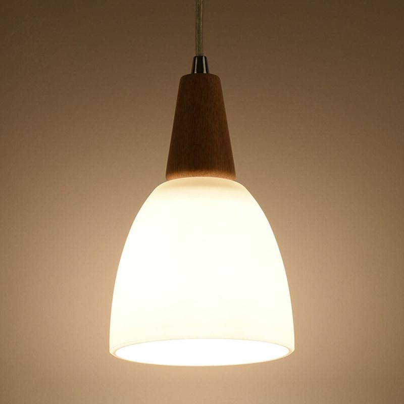 Cone Hanging Pendant Lights Modern Simple White Glass Pendant Ceiling Lights for Restaurant