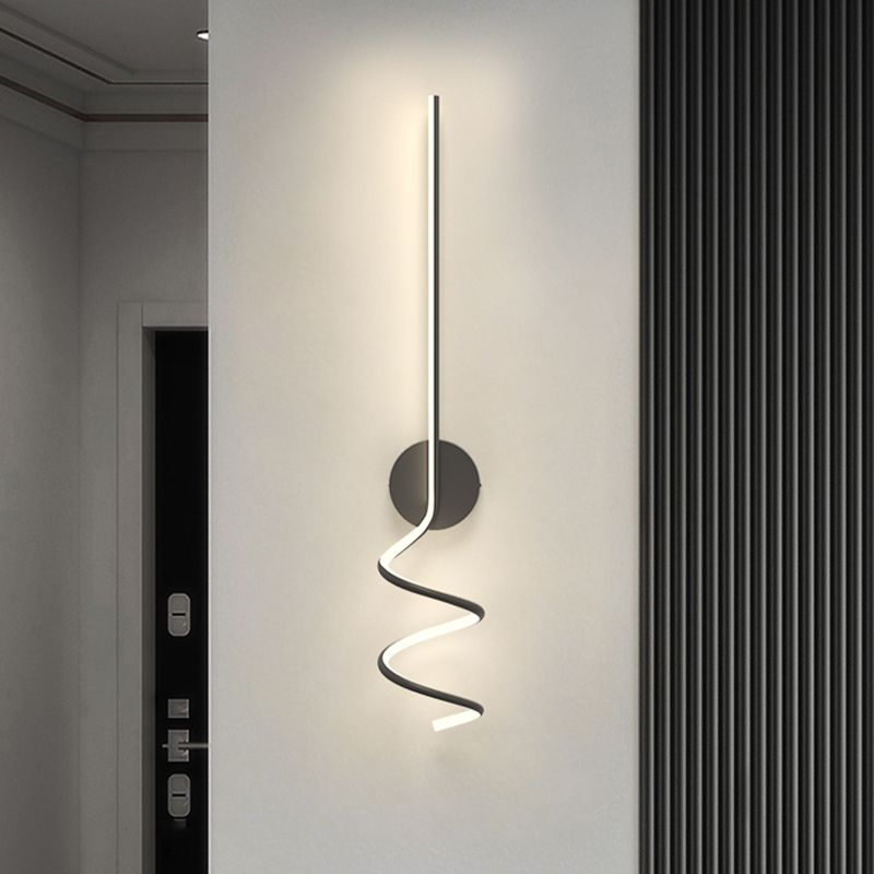 Modern Style Linear Shape Wall Sconce Metal 1 Light Wall Lighting for Living Room