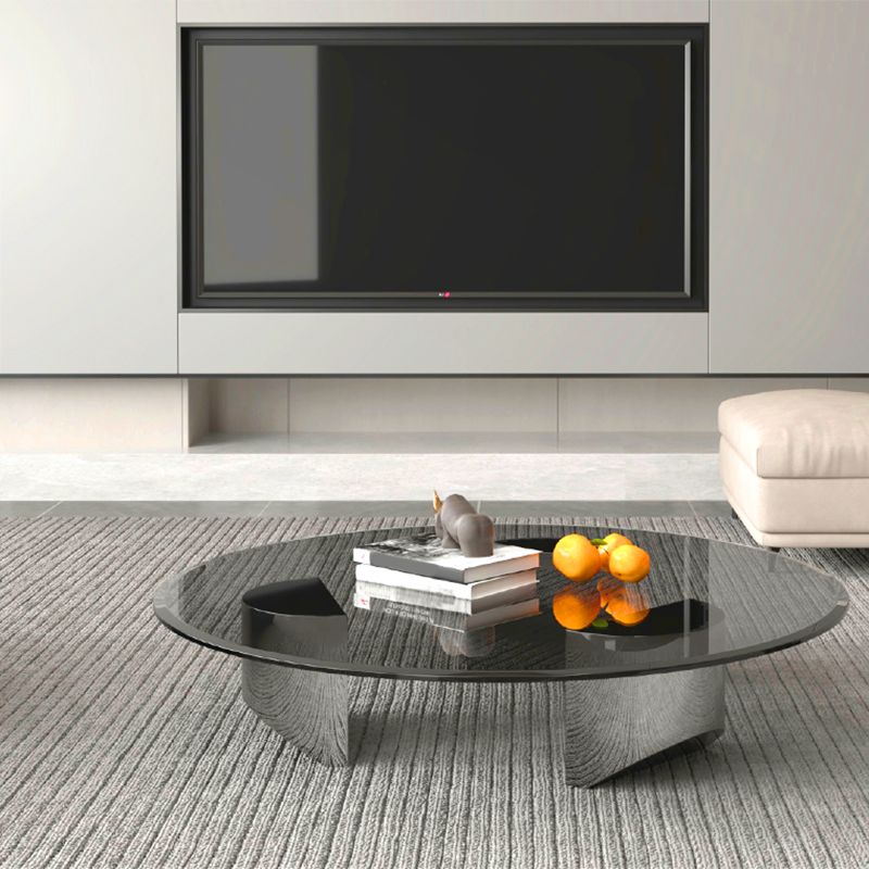 3 Legs Glass Single Coffee Table Tropical No Distressing Coffee Table