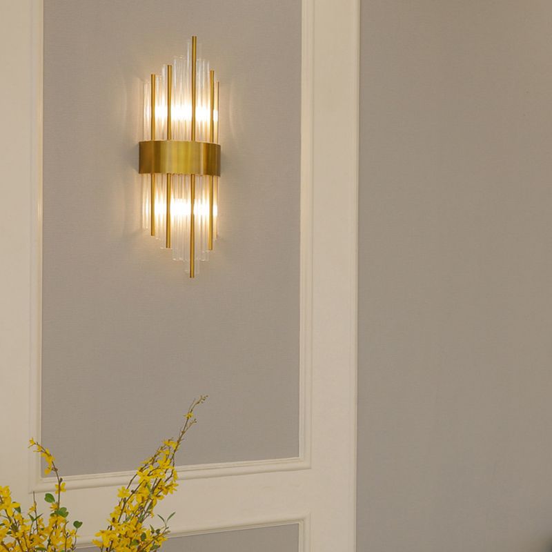 Modern Wall Sconce Light Simple Wall Light Fixture with Crystal Shade for Bedroom