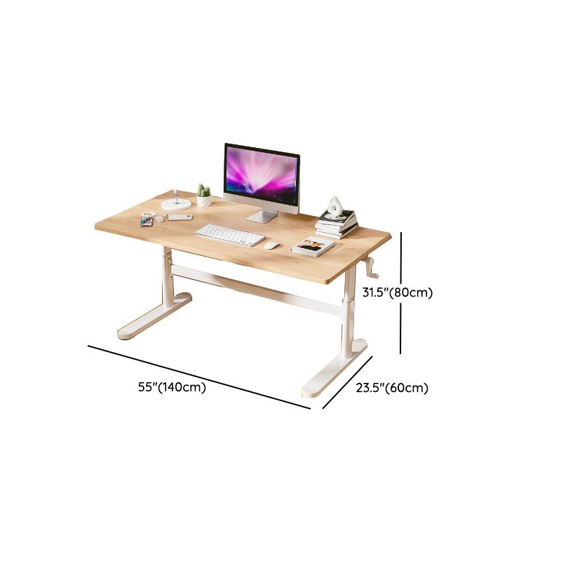 Natural Rectangular Writing Desk Modern Style Adjustable Office Desk