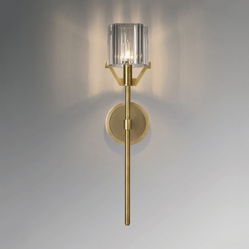Gold Pencil Arm Sconce Light Traditional 1 Head Metal Wall Lighting Fixture for Hallway
