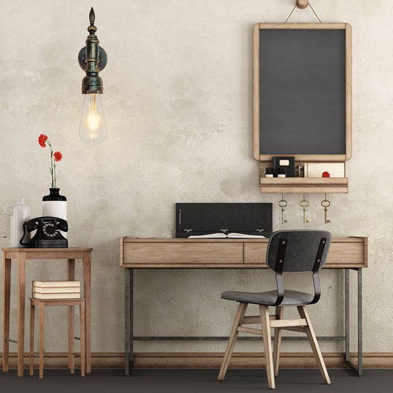 Industrial Wall Sconce Pipe Shape Wall Light with Metal Shade for Shower Room